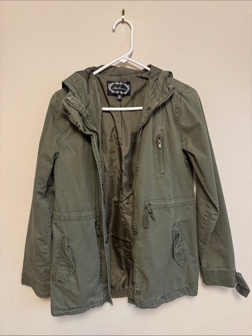 Olive Green Hooded Anorak Jacket